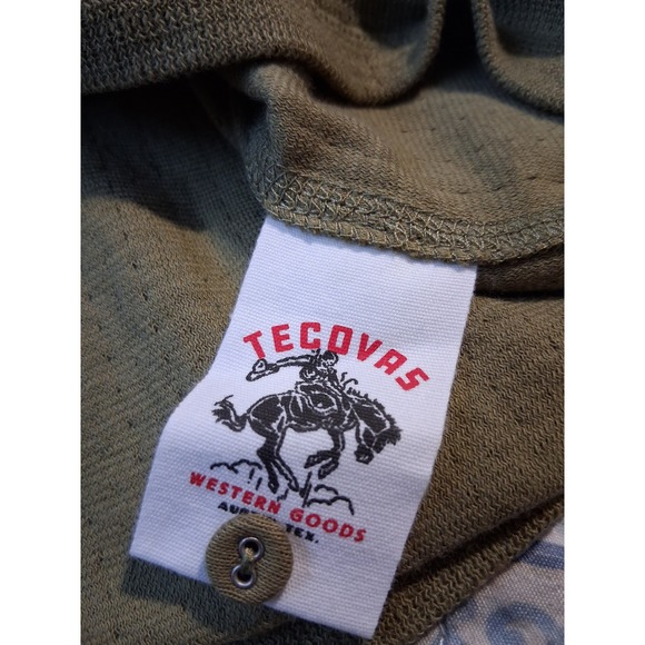 Tecovas Western Women's size Large Double Slub Goblincore Cropped Henley Shirt - Picture 6 of 12